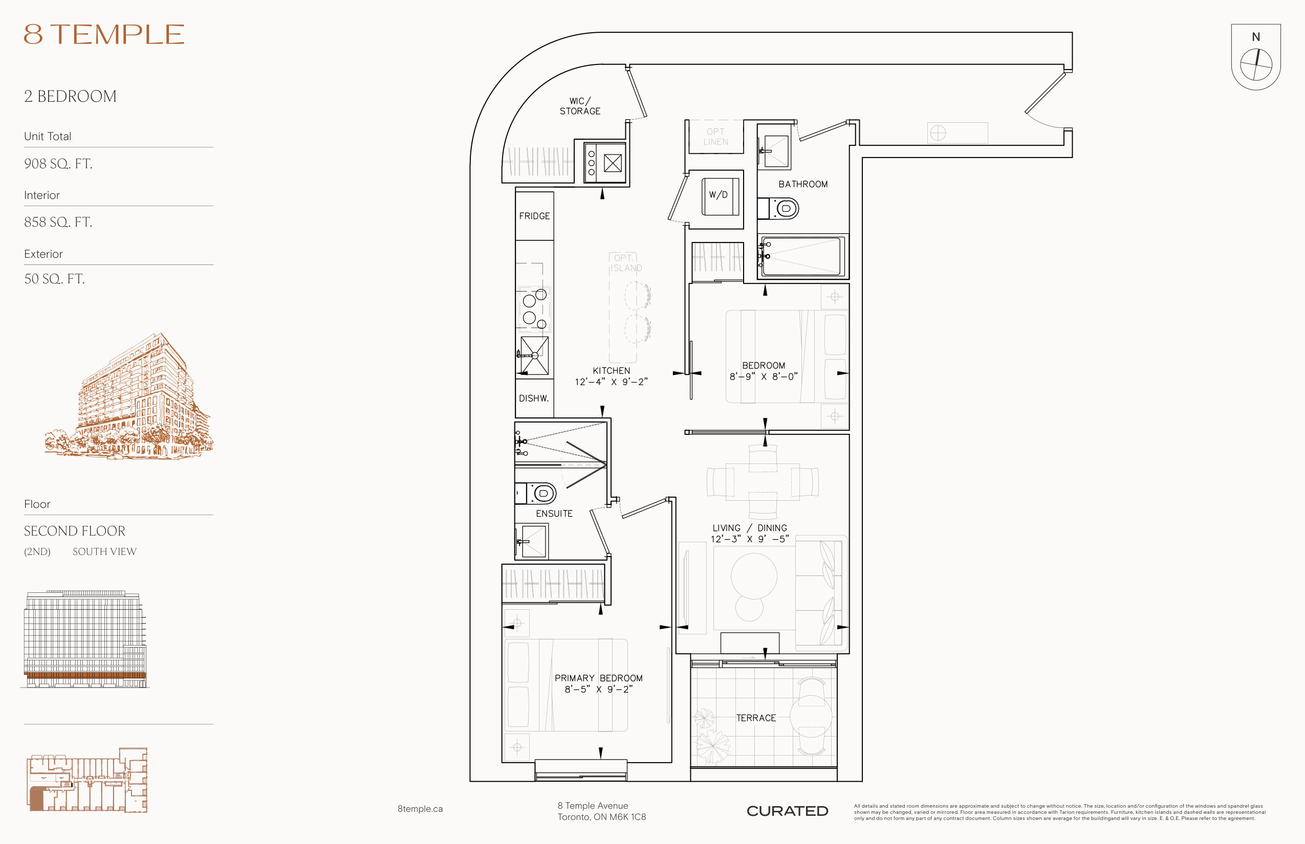 858 sq ft Suite Floor Plan